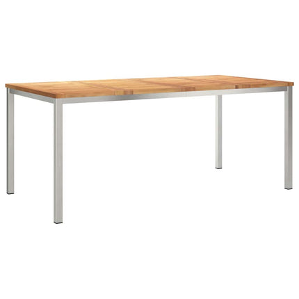 Have Spisebordssæt 5 pcs Massiv teaktræ og rustfrit stål