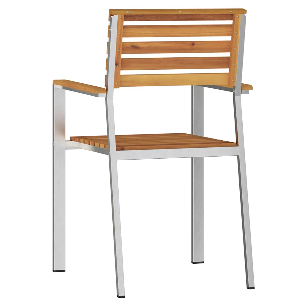 Have Stol 6 pcs Massiv akacietræ og rustfrit stål