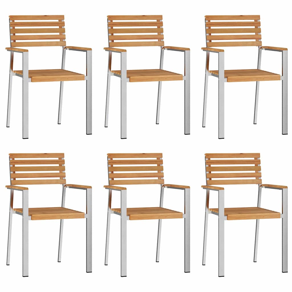 Have Stol 6 pcs Massiv teaktræ og rustfrit stål