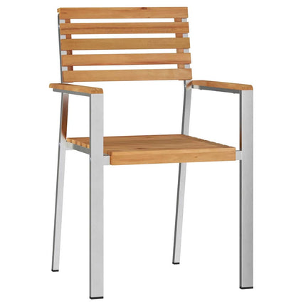 Have Stol 6 stk. Massiv teaktræ og rustfrit stål