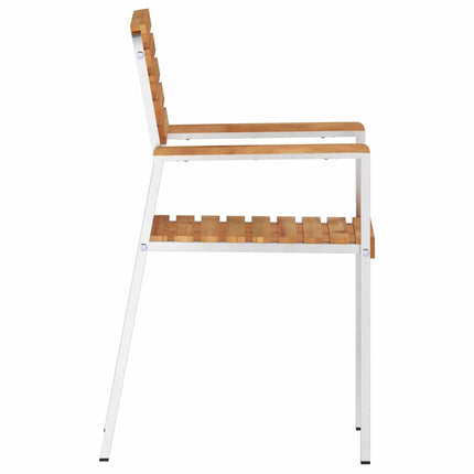 Have Stol 6 stk. Massiv teaktræ og rustfrit stål