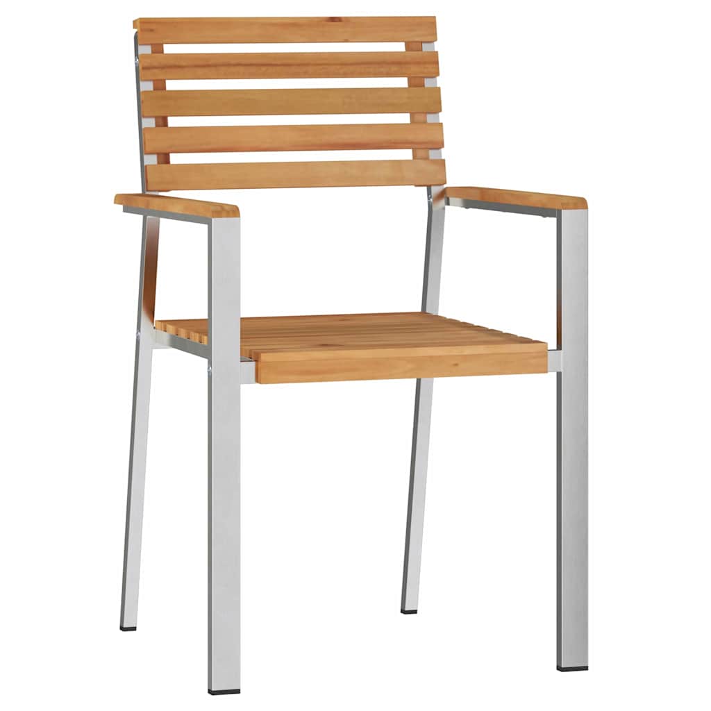 Have Stol 8 pcs Massiv teaktræ og rustfrit stål