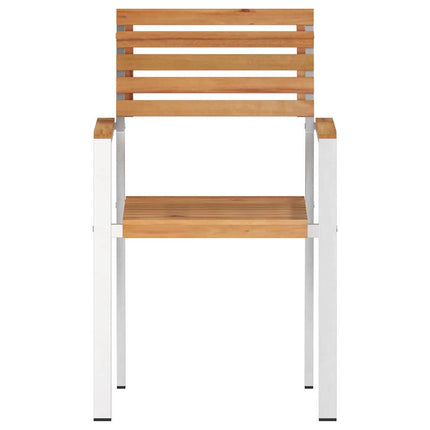 Have Stol 8 stk. Massiv teaktræ og rustfrit stål