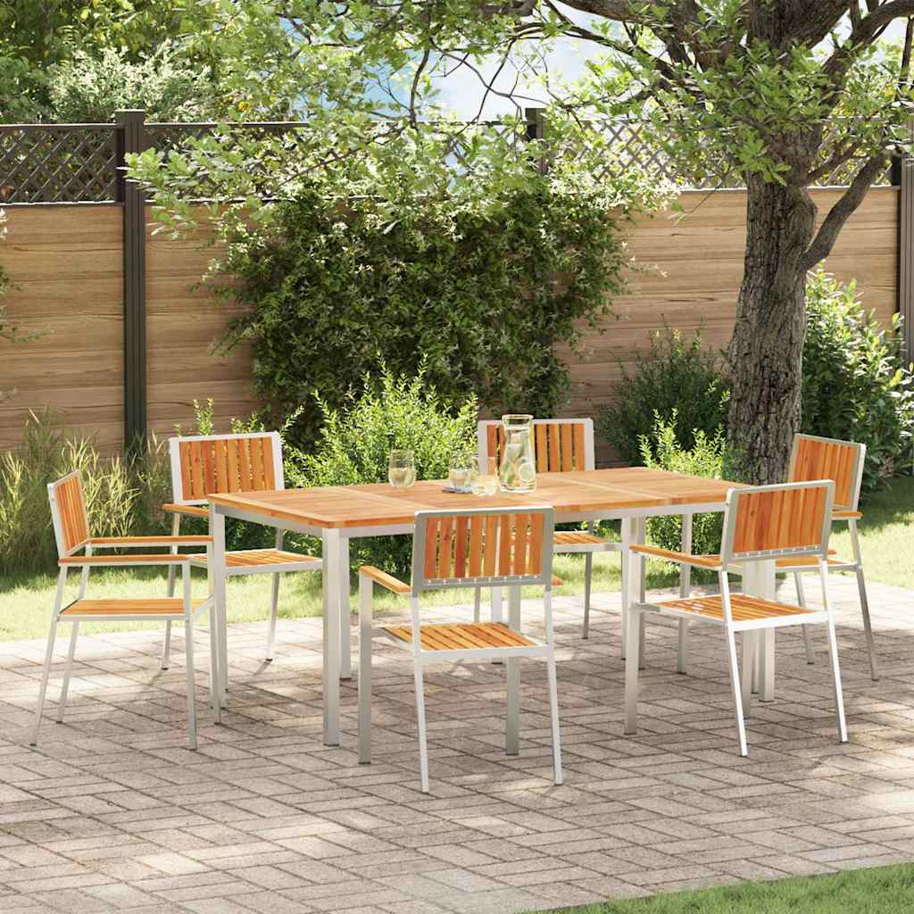 Have Stol 6 pcs Brun 56 x 54,5 x 87 cm Massivt Akacietræ