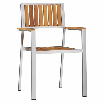 Have Stol 6 stk. Massiv akacietræ og rustfrit stål