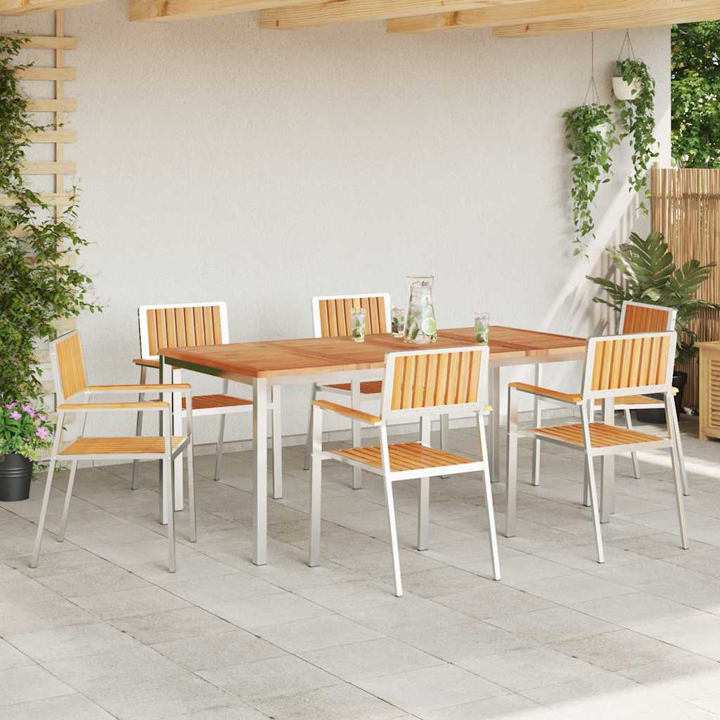 Have Stol 6 pcs Massiv teaktræ og rustfrit stål