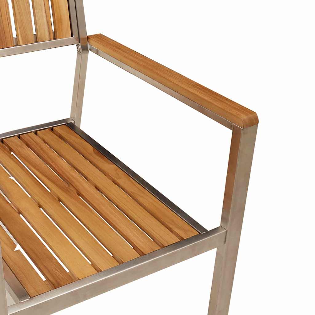 Have Stol 8 pcs Massiv teaktræ og rustfrit stål