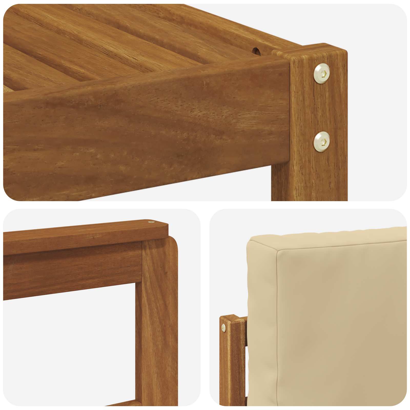 Udendørs sofagruppe med pude 6 pcs Naturlig og Beige