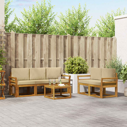 Udendørs sofagruppe 6 stk. Naturlig og Beige
