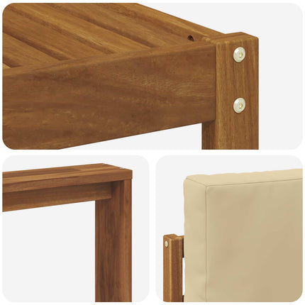 Udendørs sofagruppe med pude 6 pcs Naturlig og Beige