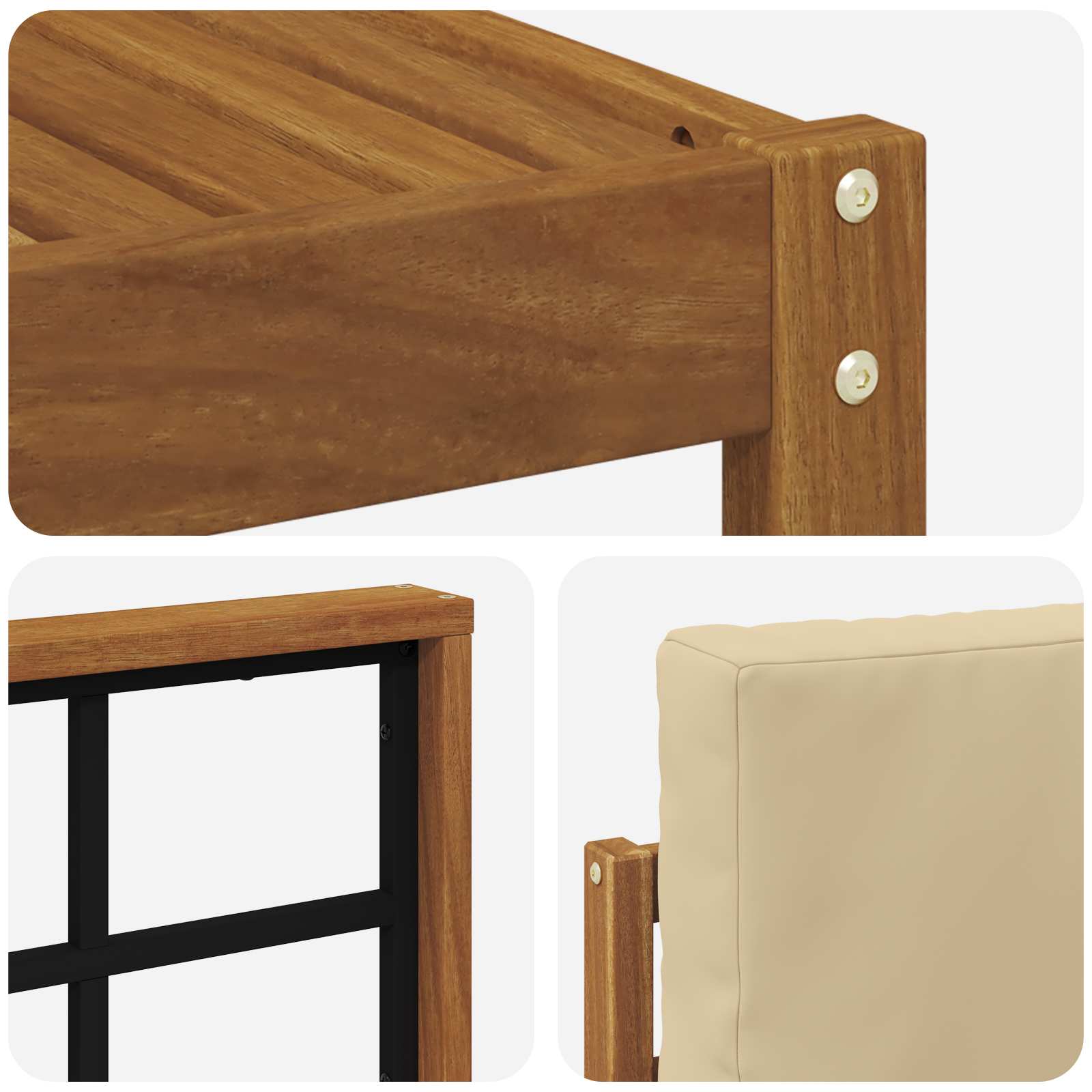 Udendørs sofagruppe med pude 6 pcs Naturlig og Beige
