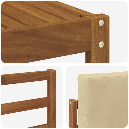 Udendørs sofagruppe med pude 7 pcs Naturlig og Beige