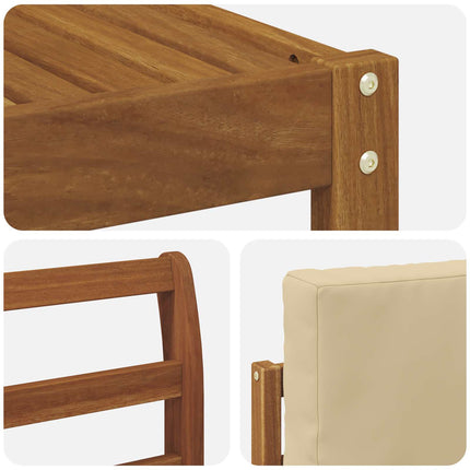 Udendørs sofagruppe med pude 7 pcs Naturlig og Beige