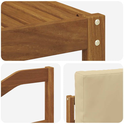 Udendørs sofagruppe med pude 7 pcs Naturlig og Beige