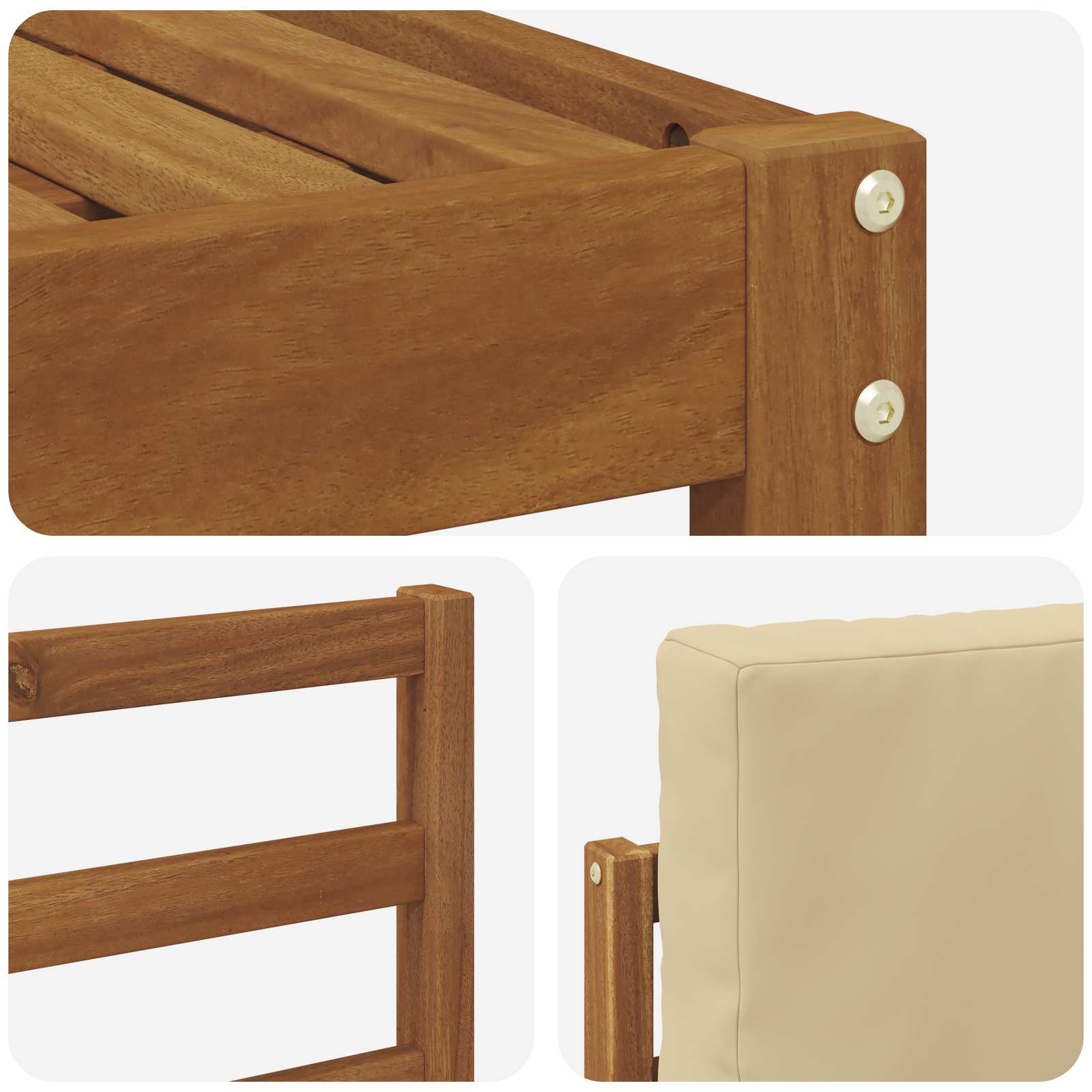 Udendørs sofagruppe med pude 8 pcs Naturlig og Beige