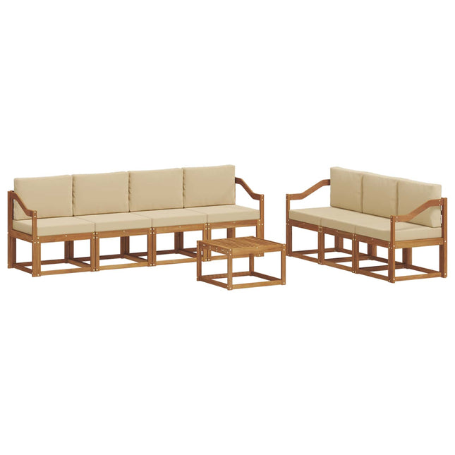 Udendørs sofagruppe med pude 8 pcs Naturlig og Beige