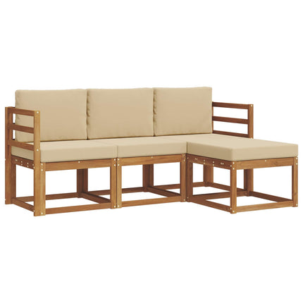 Udendørs sofagruppe 4 stk. Naturlig og Beige
