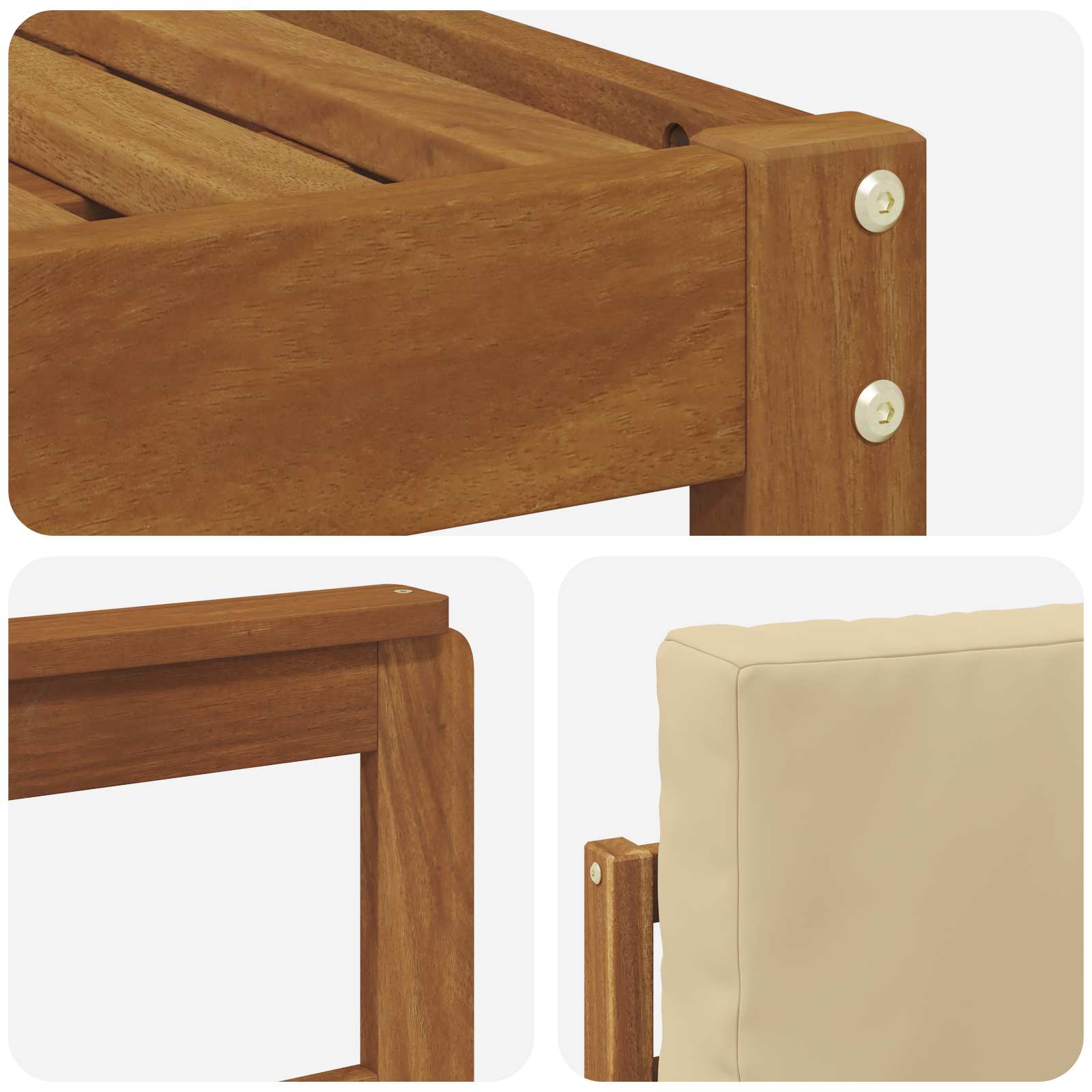 Udendørs sofagruppe med pude 4 pcs Naturlig og Beige