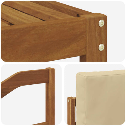 Udendørs sofagruppe med pude 4 pcs Naturlig og Beige