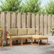 Udendørs sofagruppe med pude 4 pcs Naturlig og Beige