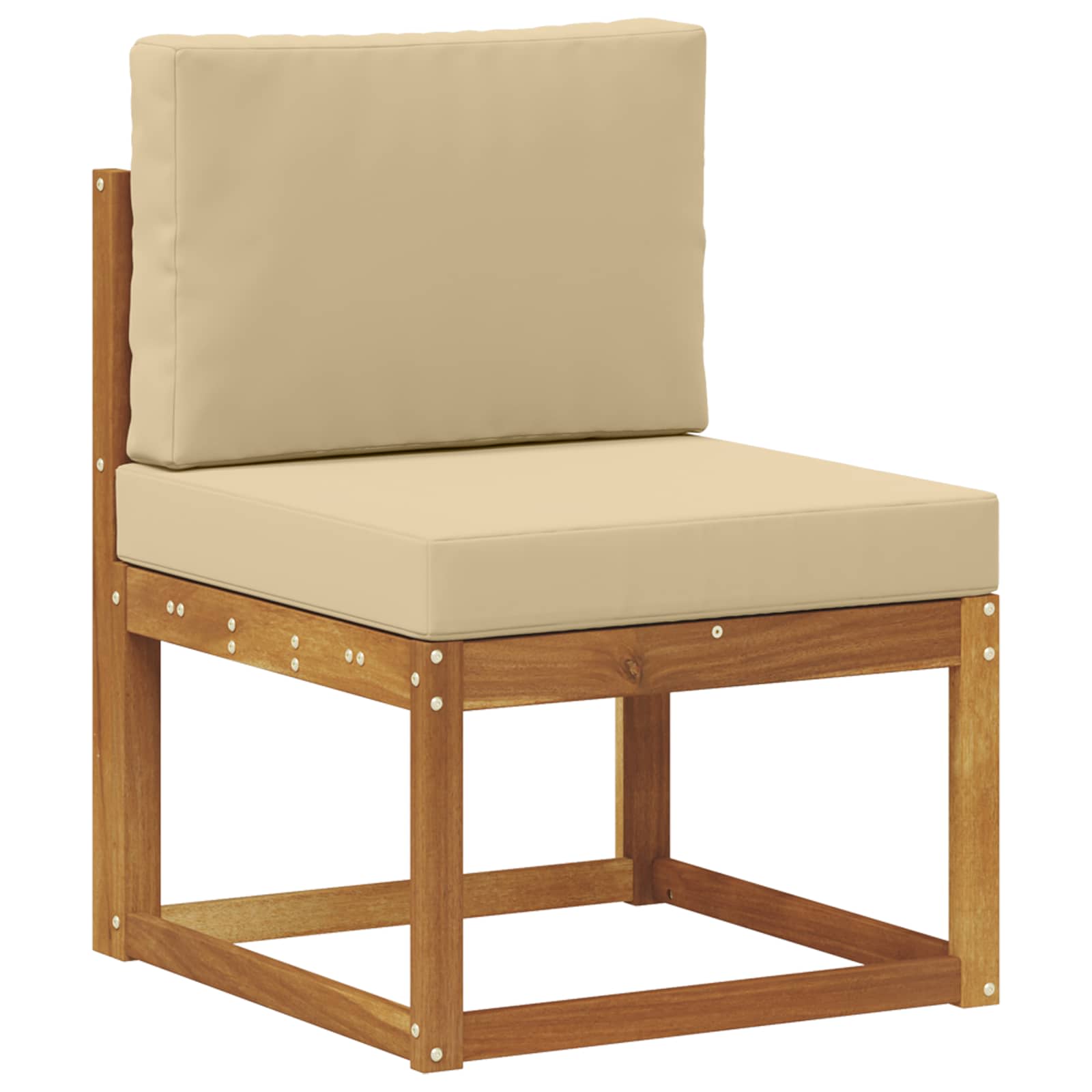 Udendørs sofagruppe med pude 4 pcs Naturlig og Beige