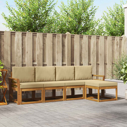 Udendørs sofagruppe 5 stk. Naturlig og Beige