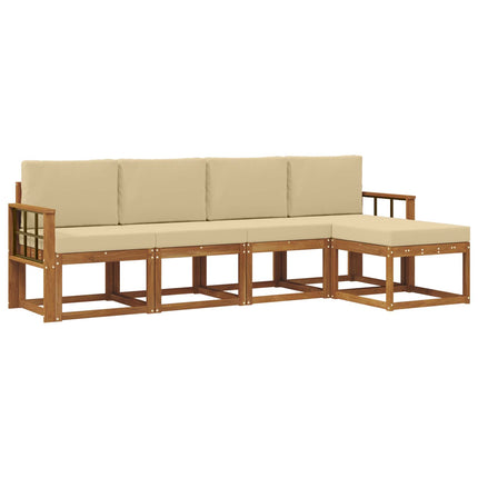 Udendørs sofagruppe 5 stk. Naturlig og Beige