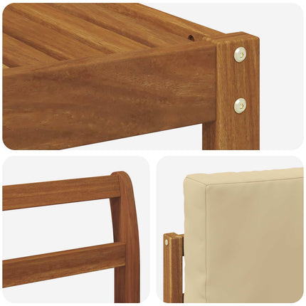 Udendørs sofagruppe med pude 5 pcs Naturlig og Beige