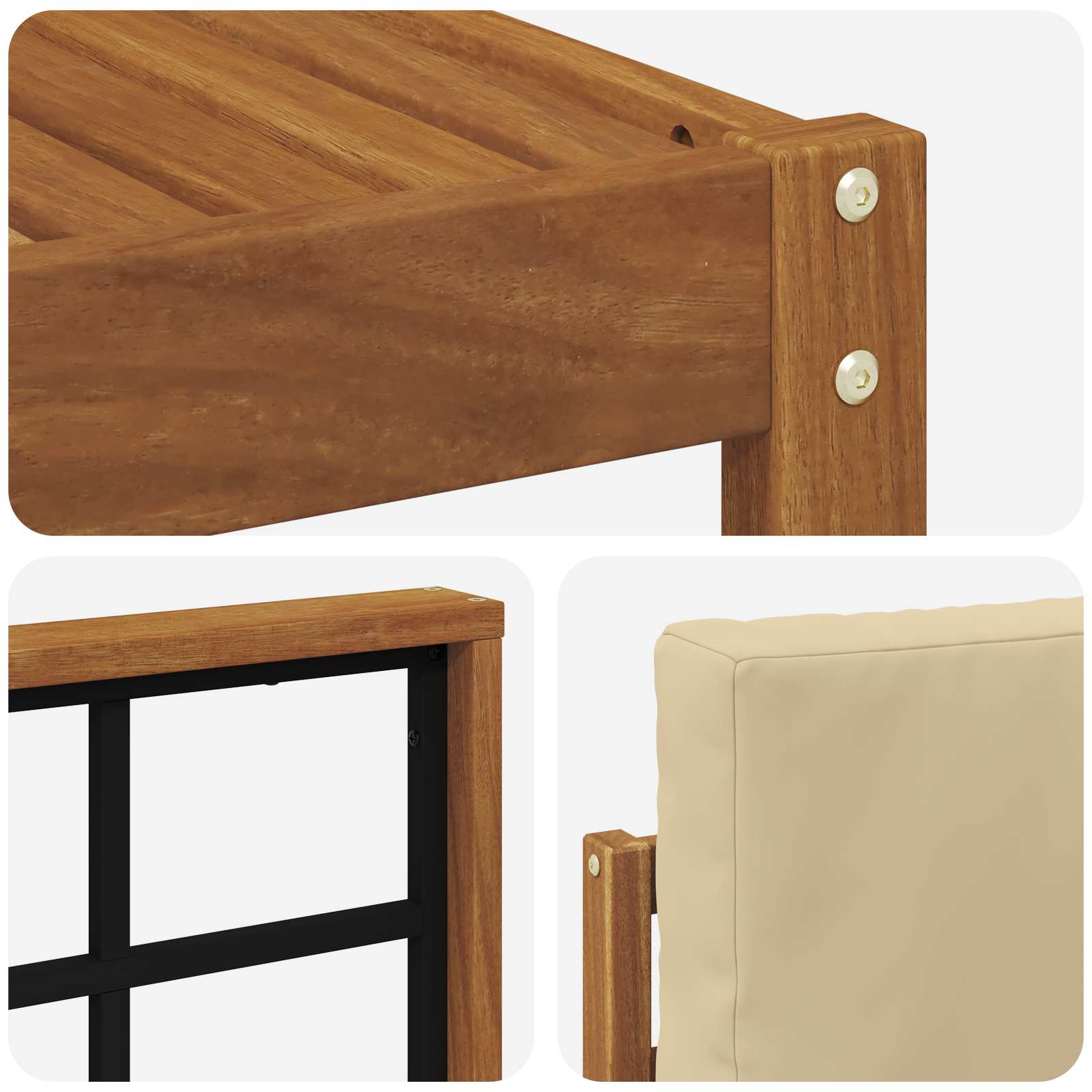 Udendørs sofagruppe med pude 5 pcs Naturlig og Beige