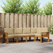Udendørs sofagruppe med pude 5 pcs Naturlig og Beige