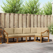 Udendørs sofagruppe med pude 5 pcs Naturlig og Beige