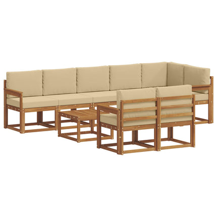 Udendørs sofagruppe 9 stk. Naturlig og Beige