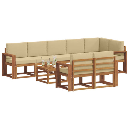 Udendørs sofagruppe 9 stk. Naturlig og Beige