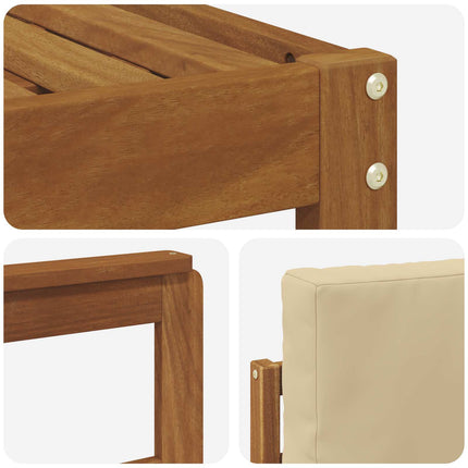 Udendørs sofagruppe med pude 7 pcs Naturlig og Beige