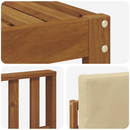 Udendørs sofagruppe med pude 7 pcs Naturlig og Beige