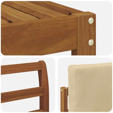 Udendørs sofagruppe med pude 7 pcs Naturlig og Beige