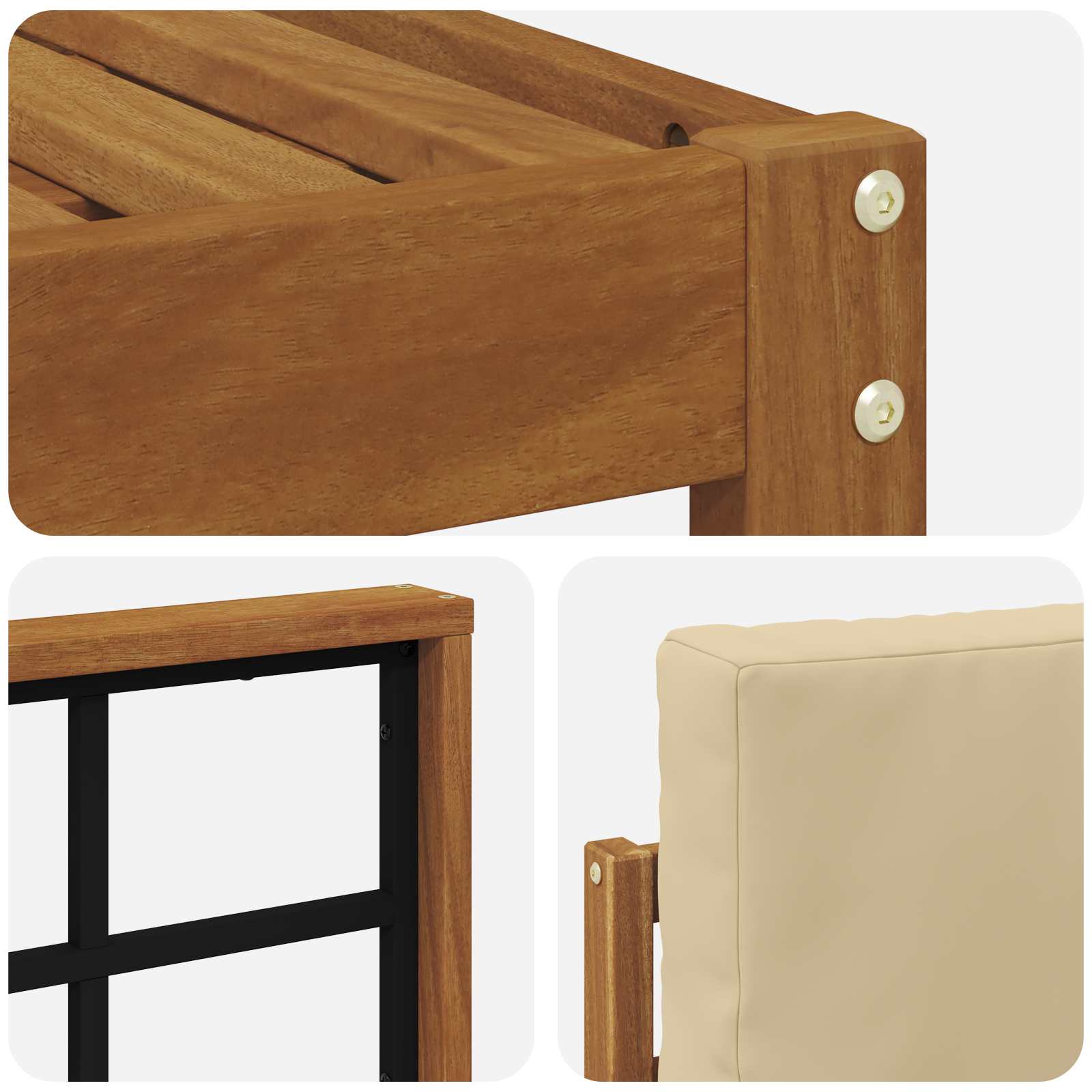 Udendørs sofagruppe med pude 7 pcs Naturlig og Beige