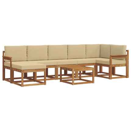 Udendørs sofagruppe med pude 8 pcs Naturlig og Beige