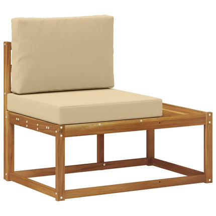 Udendørs sofagruppe med pude 7 Stk Naturlig og Beige