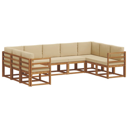 Udendørs sofagruppe 9 stk. Naturlig og Beige