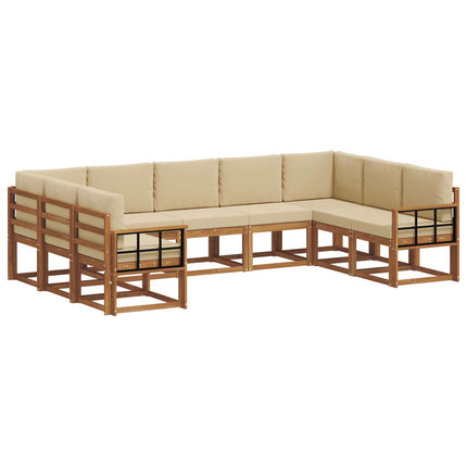 Udendørs sofagruppe 9 stk. Naturlig og Beige