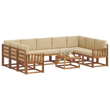 Udendørs sofagruppe 10 stk. Naturlig og Beige