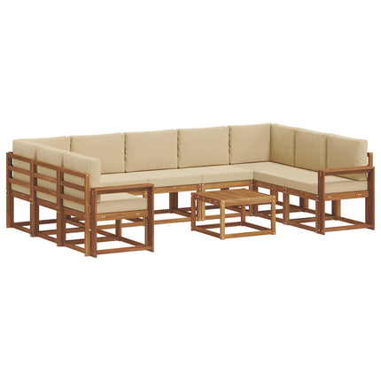 Udendørs sofagruppe 10 stk. Naturlig og Beige
