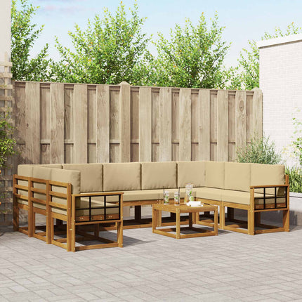 Udendørs sofagruppe 10 stk. Naturlig og Beige