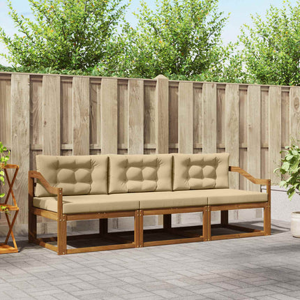 Udendørs sofagruppe med pude 3 pcs Naturlig og Beige