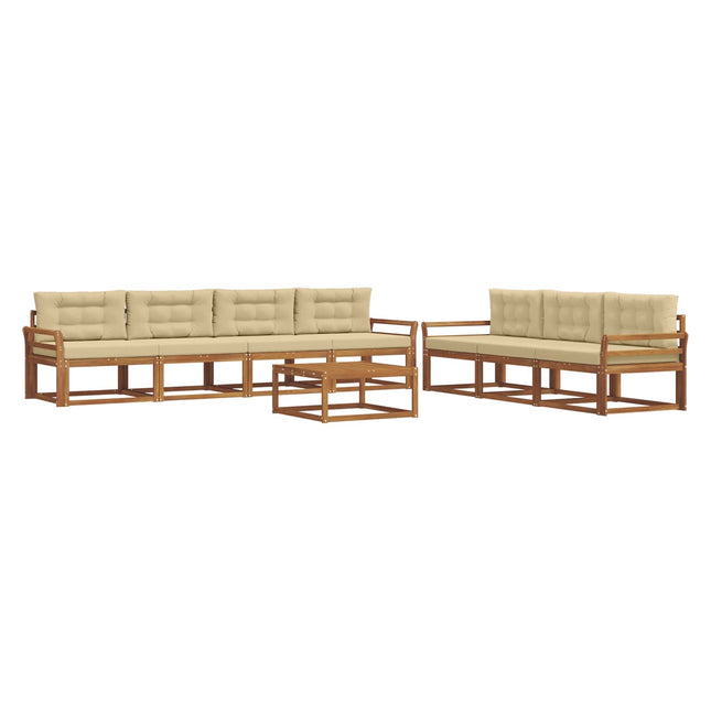 Udendørs sofagruppe med pude 8 pcs Naturlig og Beige