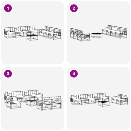 Udendørs sofagruppe med pude 8 pcs Naturlig og Beige