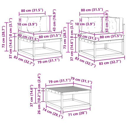 Udendørs sofagruppe med pude 8 pcs Naturlig og Beige