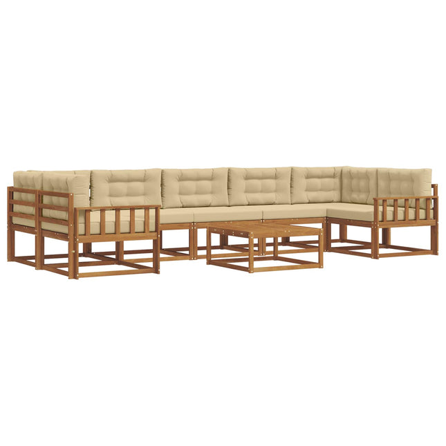 Udendørs sofagruppe med pude 8 pcs Naturlig og Beige