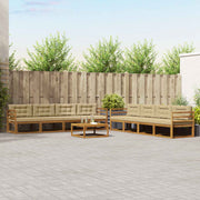 Udendørs sofagruppe med pude 9 pcs Naturlig og Beige
